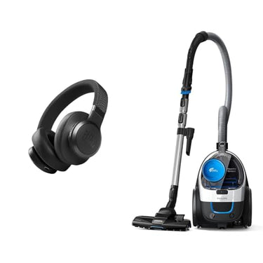 JBL Live 660NC kabelloser Over-Ear Bluetooth-Kopfhörer in Schwarz – Mit Noise-Cancelling und Sprachassistent – Für bis zu 50 Stunden Musikgenuss & Philips PowerPro Compact Beutelloser Staubsauger im Sale
